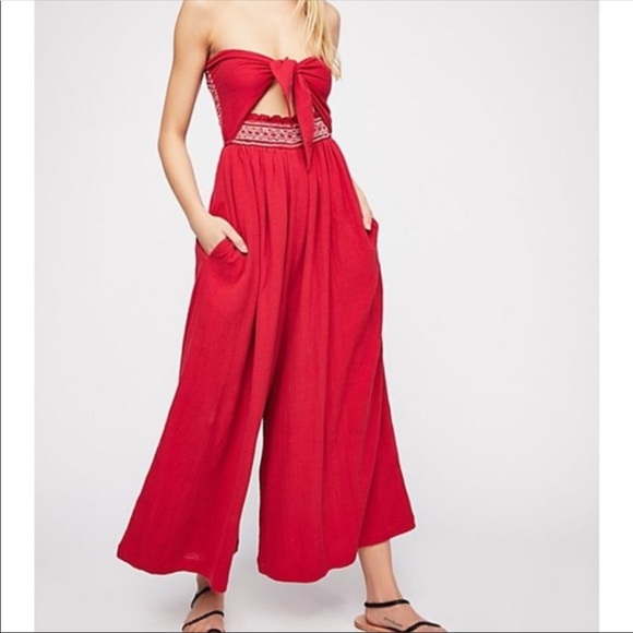 Free People Pants - Free People CARMEN convertible Red Jumpsuit